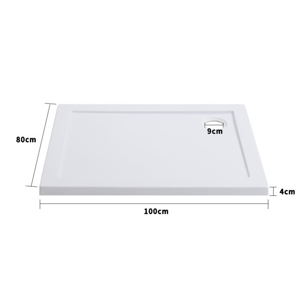Living and Home 1000 x 800 mm Plastic Shower Tray White Wayfair.co.uk